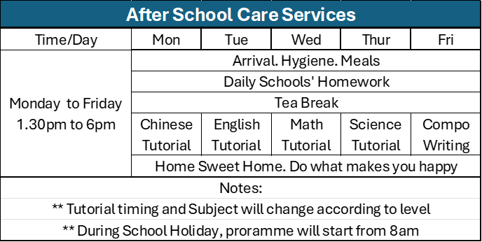 After school care services programme 2024